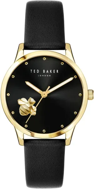 Ted Baker Fitzrovia Bumble Bee Black Leather Strap Watch (Model: BKPFZF2059I)