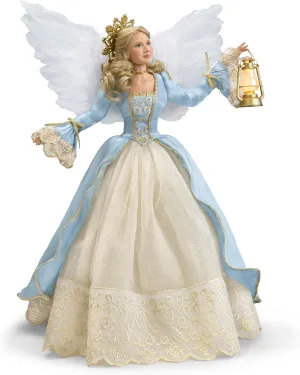 The Ashton-Drake Galleries 18" Tall Musical Christmas Angel Doll with Luxurious Baroque Style Gown and Illuminated Lantern