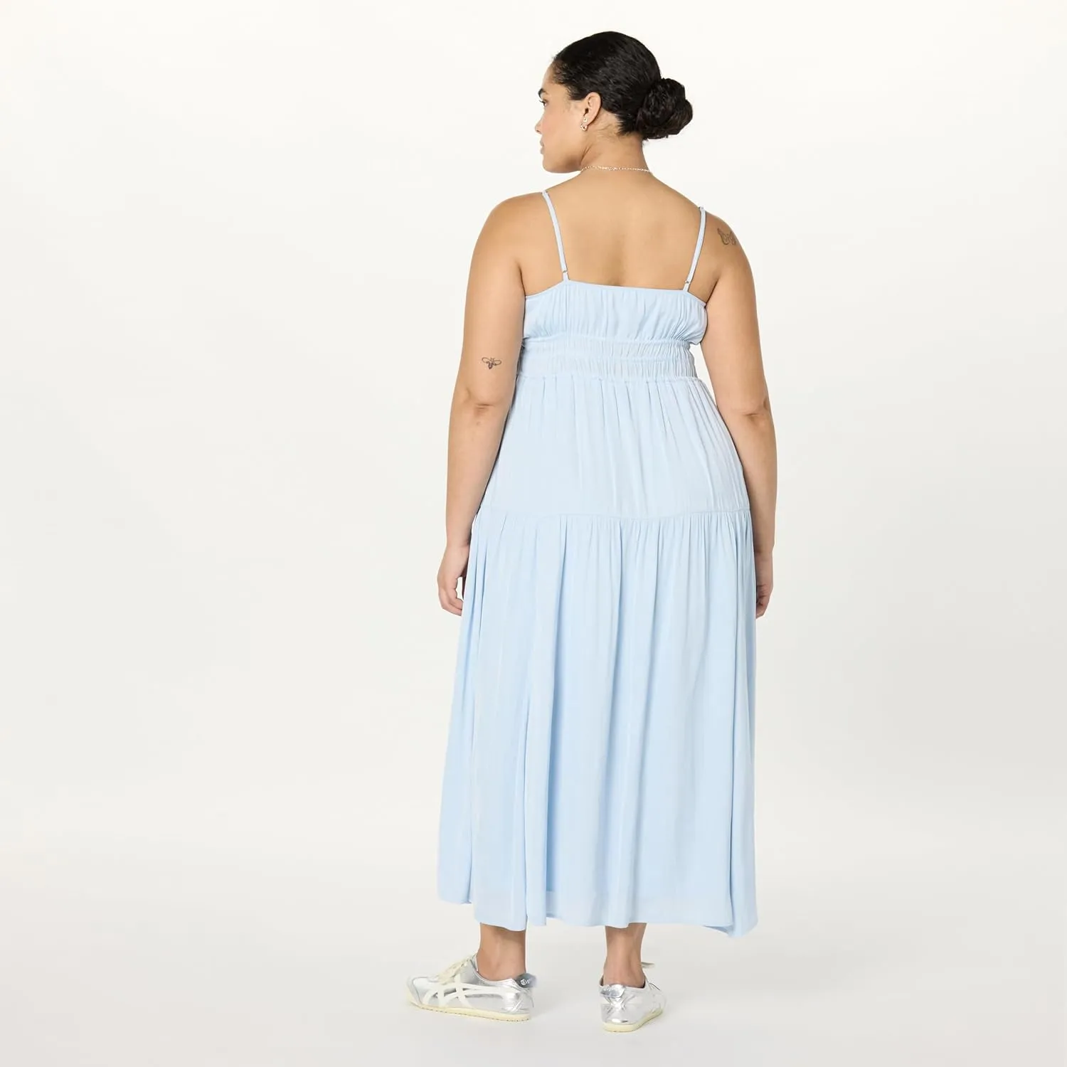 The Drop Women's Tavia Tie-Front Tiered Maxi Dress
