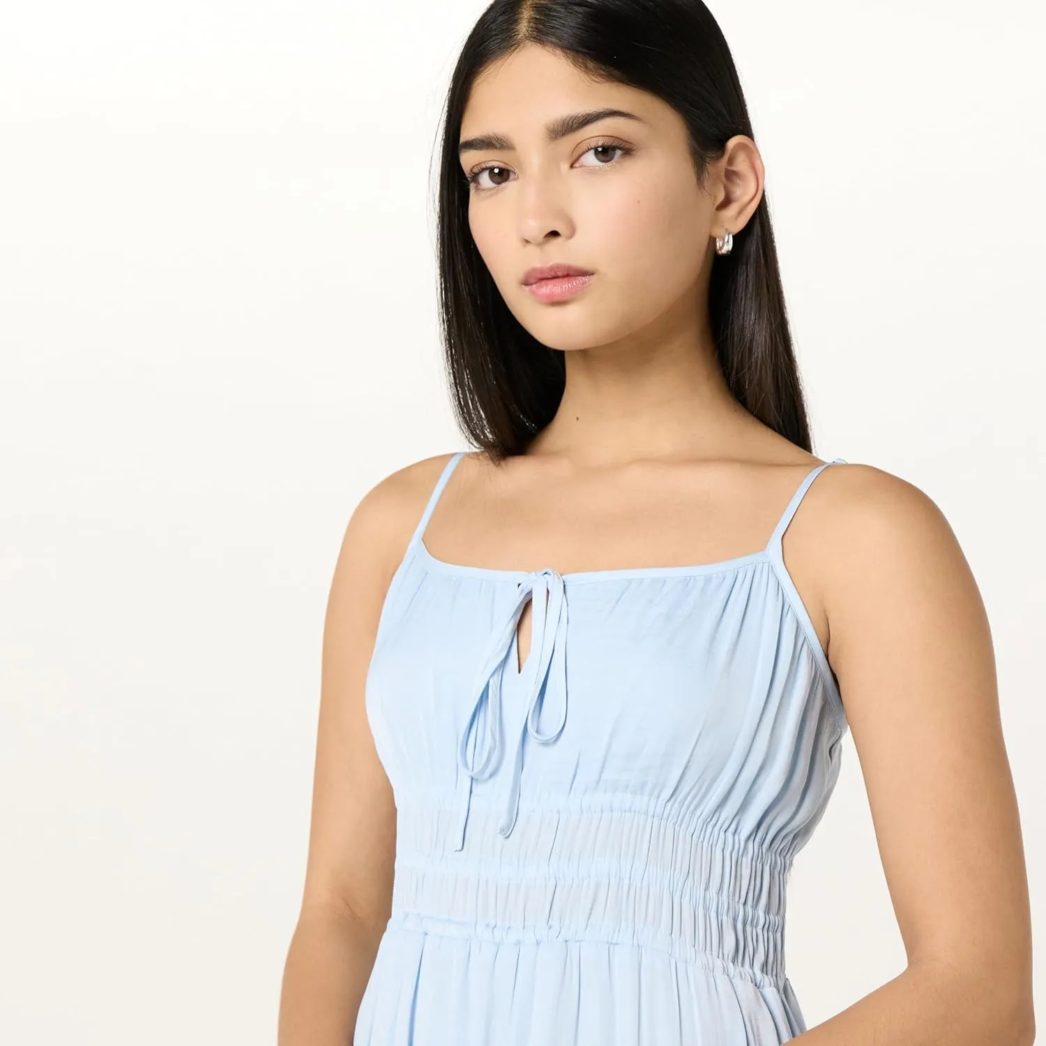 The Drop Women's Tavia Tie-Front Tiered Maxi Dress
