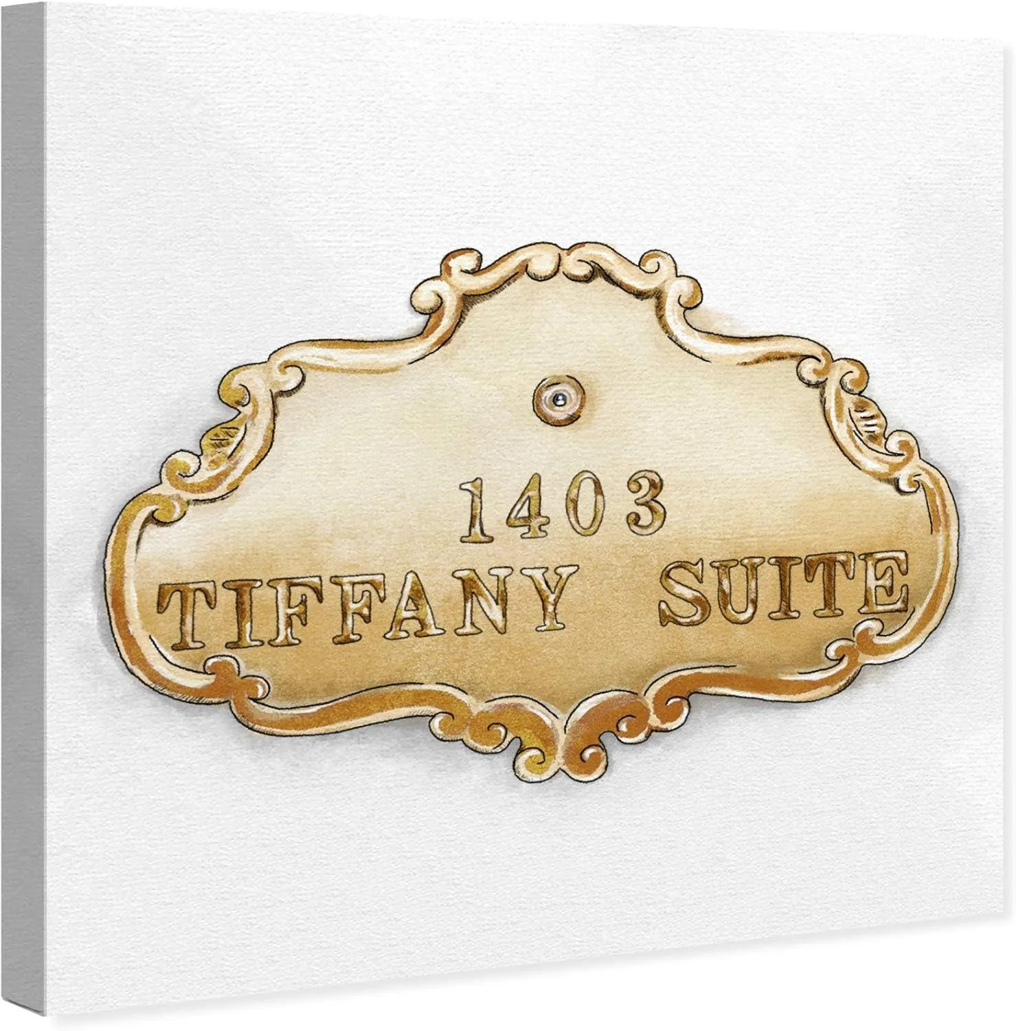 The Oliver Gal Artist Co. Fashion and Glam Wall Art Canvas Prints 'Tiffany Suite Luxe' Home Décor, 12" x 12", Gold, White