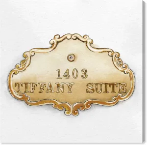 The Oliver Gal Artist Co. Fashion and Glam Wall Art Canvas Prints 'Tiffany Suite Luxe' Home Décor, 12" x 12", Gold, White