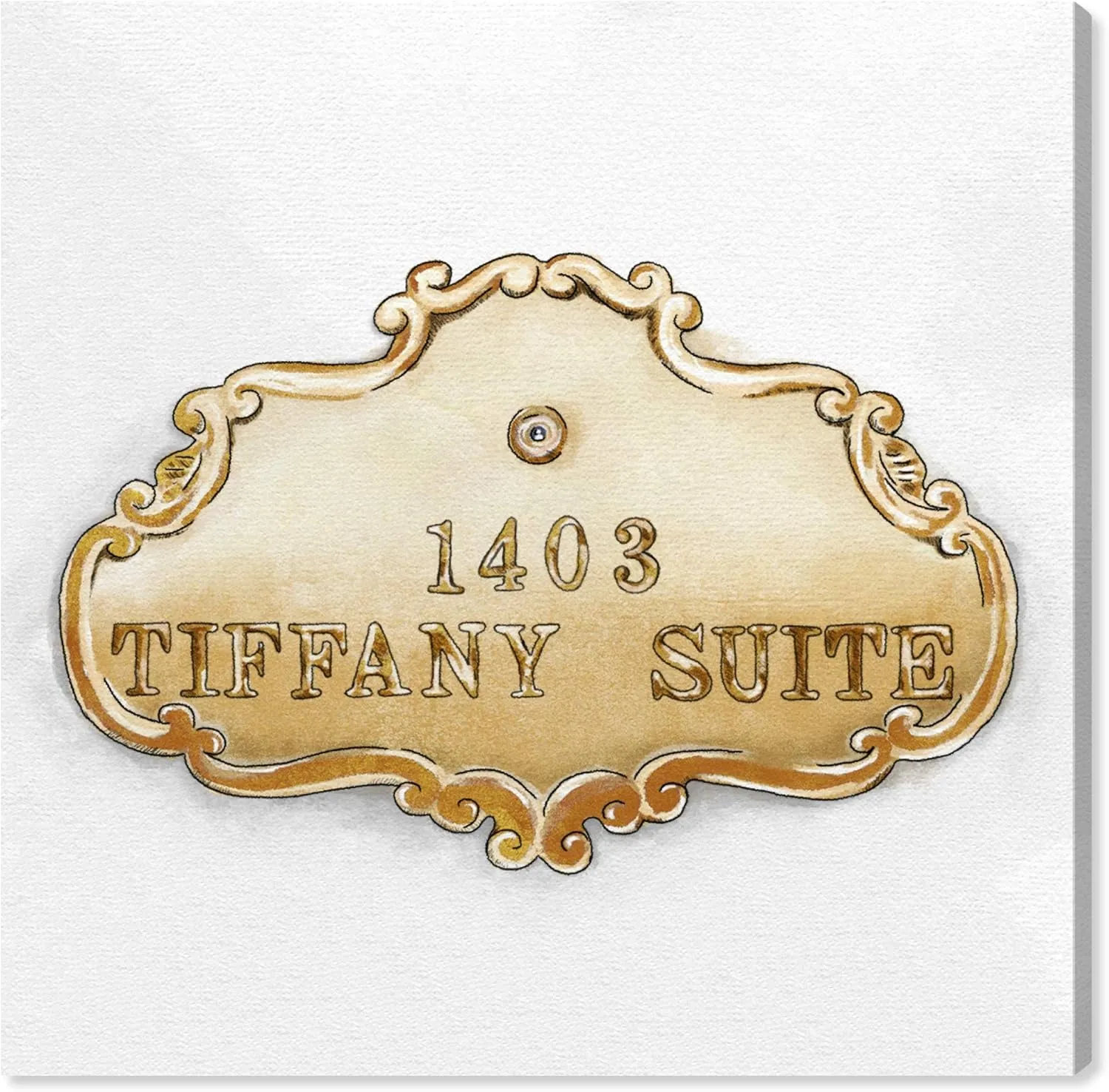 The Oliver Gal Artist Co. Fashion and Glam Wall Art Canvas Prints 'Tiffany Suite Luxe' Home Décor, 12" x 12", Gold, White
