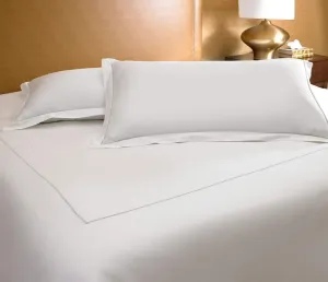 The Ritz-Carlton Hotel Stripe Duvet Cover and Shams Set - White with Grey Hotel Stripe - Queen