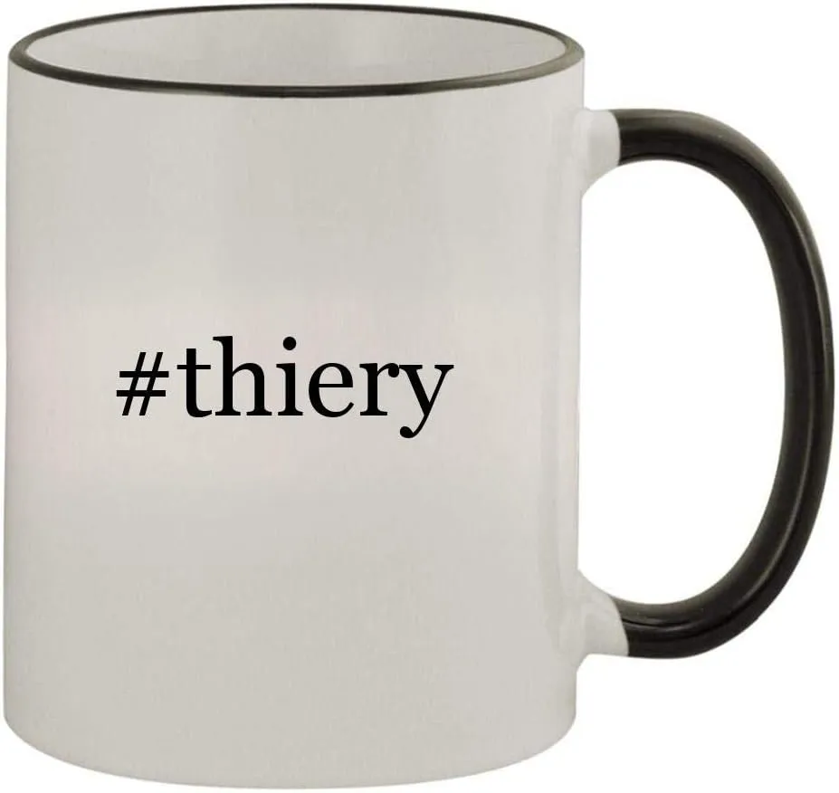 #thiery - 11oz Colored Handle and Rim Coffee Mug, Black