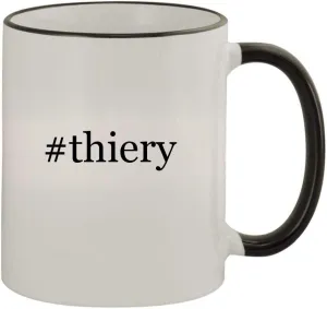 #thiery - 11oz Colored Handle and Rim Coffee Mug, Black