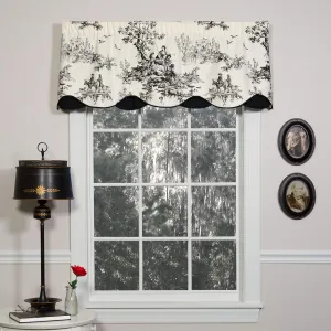 Thomasville At Home Bouvier Black Sara Valance, Rod Pocket Valance for Livingroom/Kitchen/Bath, 17x52 (1)
