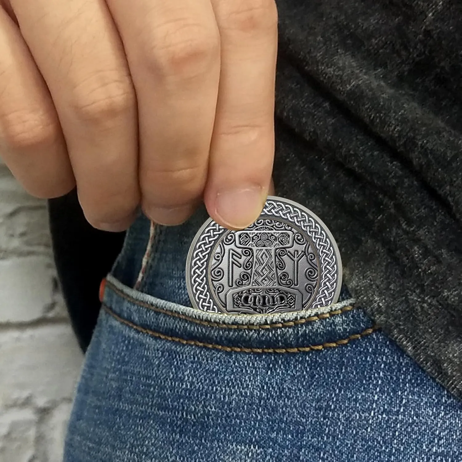 Thor Double Ram Viking Coin Gifts Set | Norse Mythology Thor's Hammer & Double Ram Medallion with Runes | Viking Gifts for Anniversary Month & Year for Men & Women