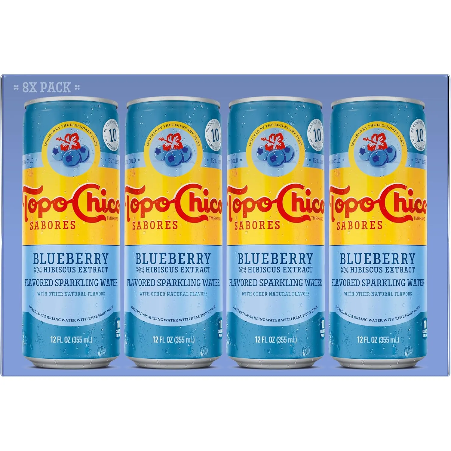 Topo Chico Sabores Blueberry with Hibiscus Extract 12oz 8pk