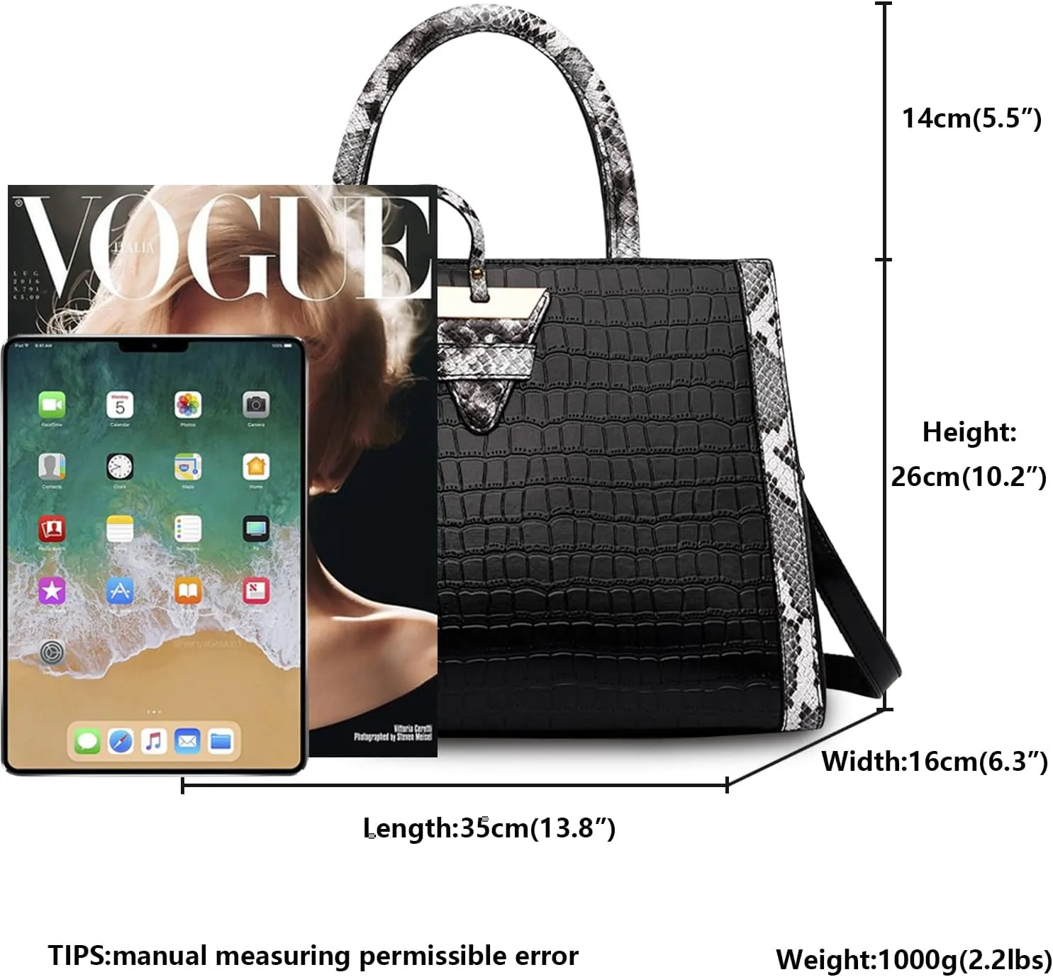 Tote Bag for Women Luxury Vegan Leather Purse Women's Handbags Large Crossbody Bags Designer Purses for Women