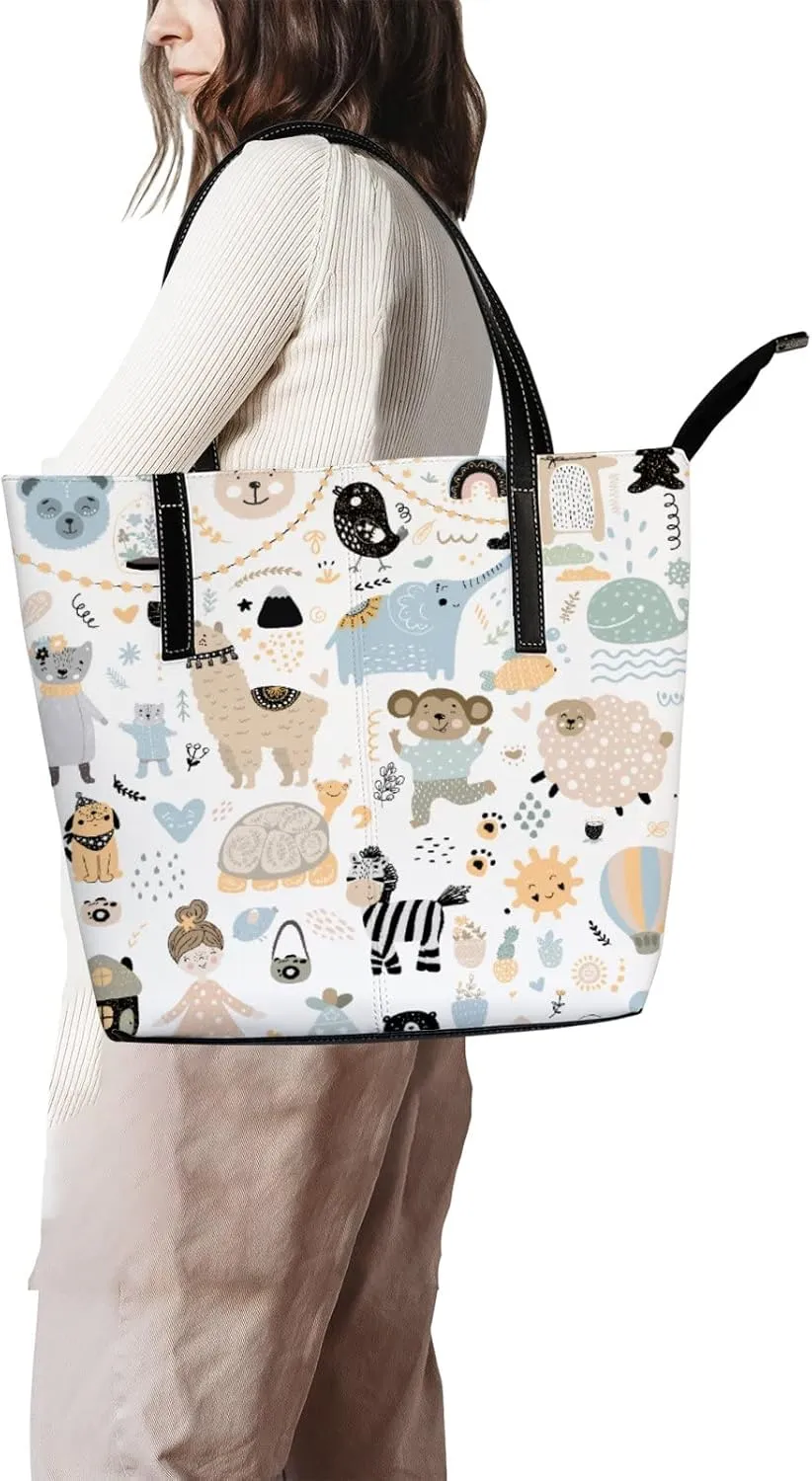 Tote Bag for Women PU Leather Handbags Women's Crossbody Handbags Work Tote Bags for Women Coachbags Tote Bag with Zipper