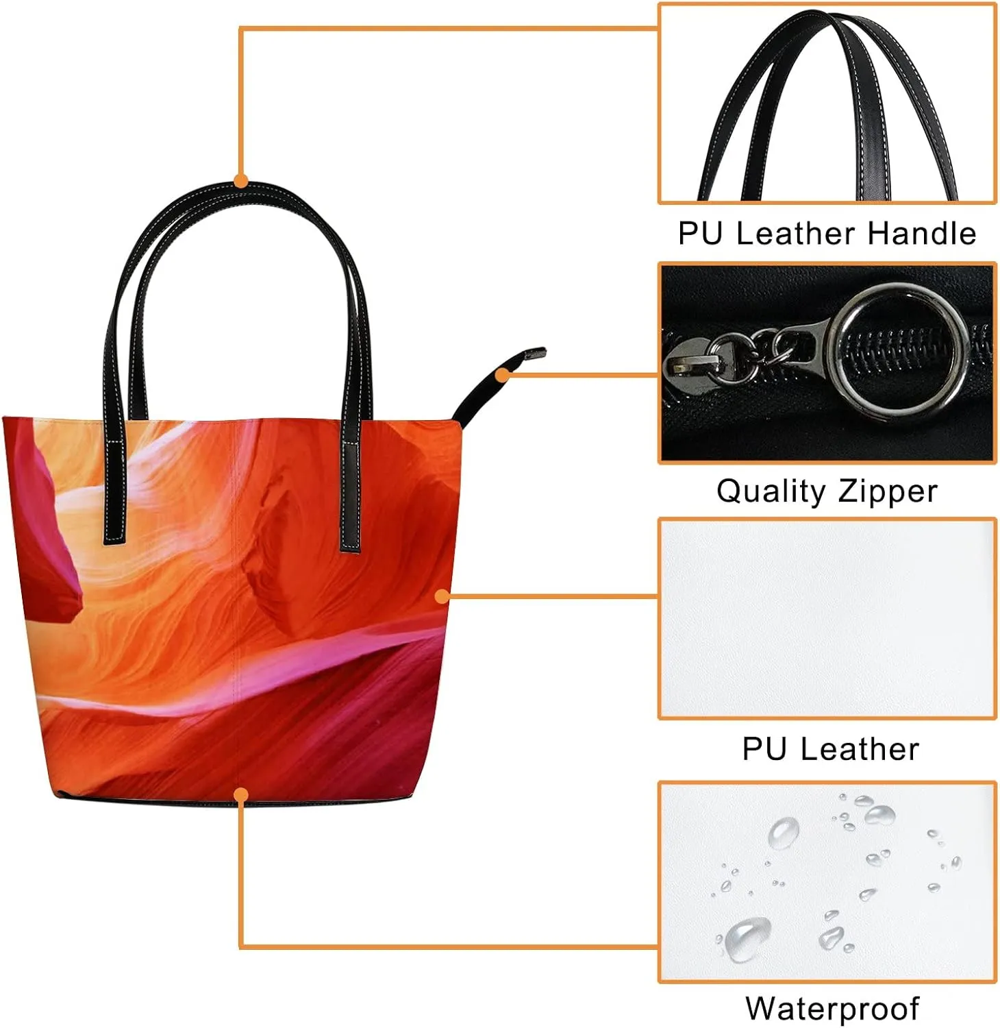 Tote Bag for Women PU Leather Handbags Women's Crossbody Handbags Work Tote Bags for Women Coachbags Tote Bag with Zipper