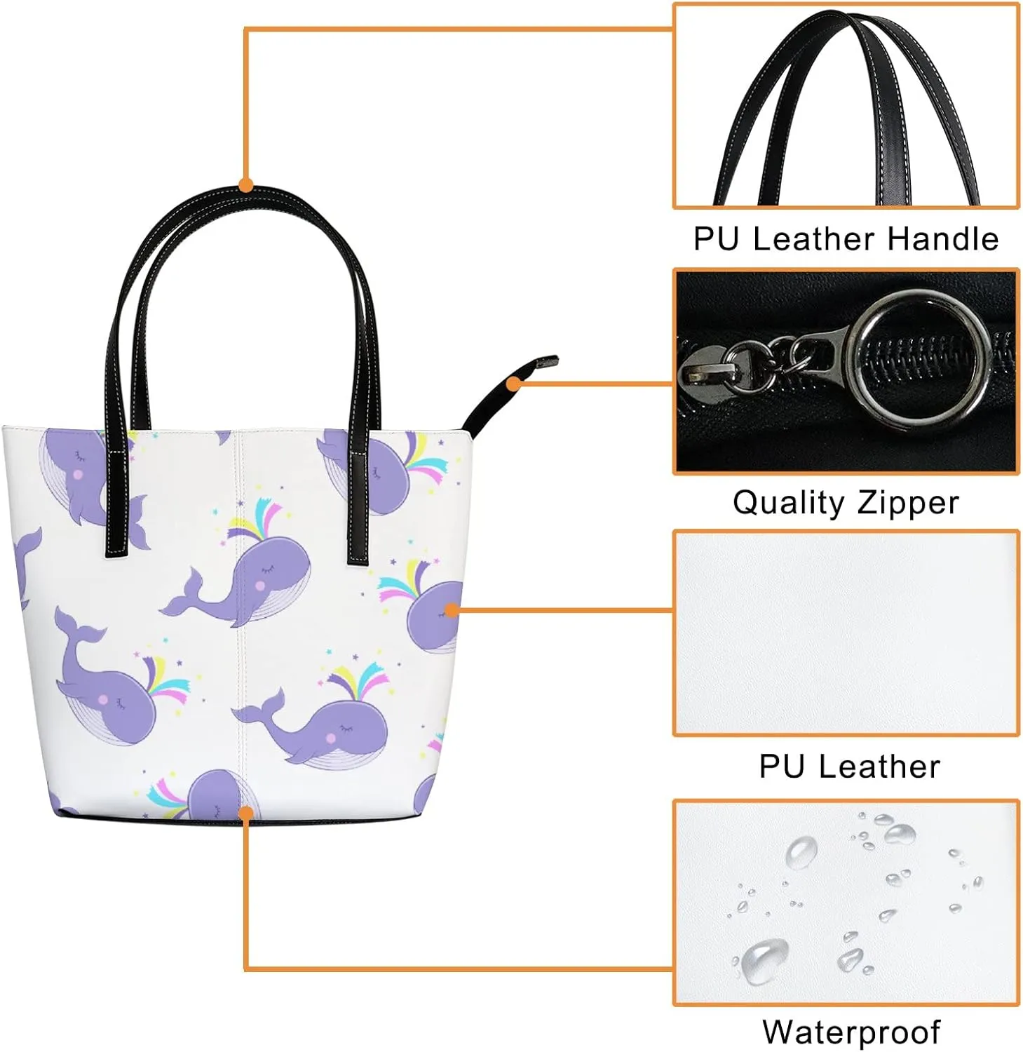 Tote Bag for Women PU Leather Handbags Women's Crossbody Handbags Work Tote Bags for Women Coachbags Tote Bag with Zipper