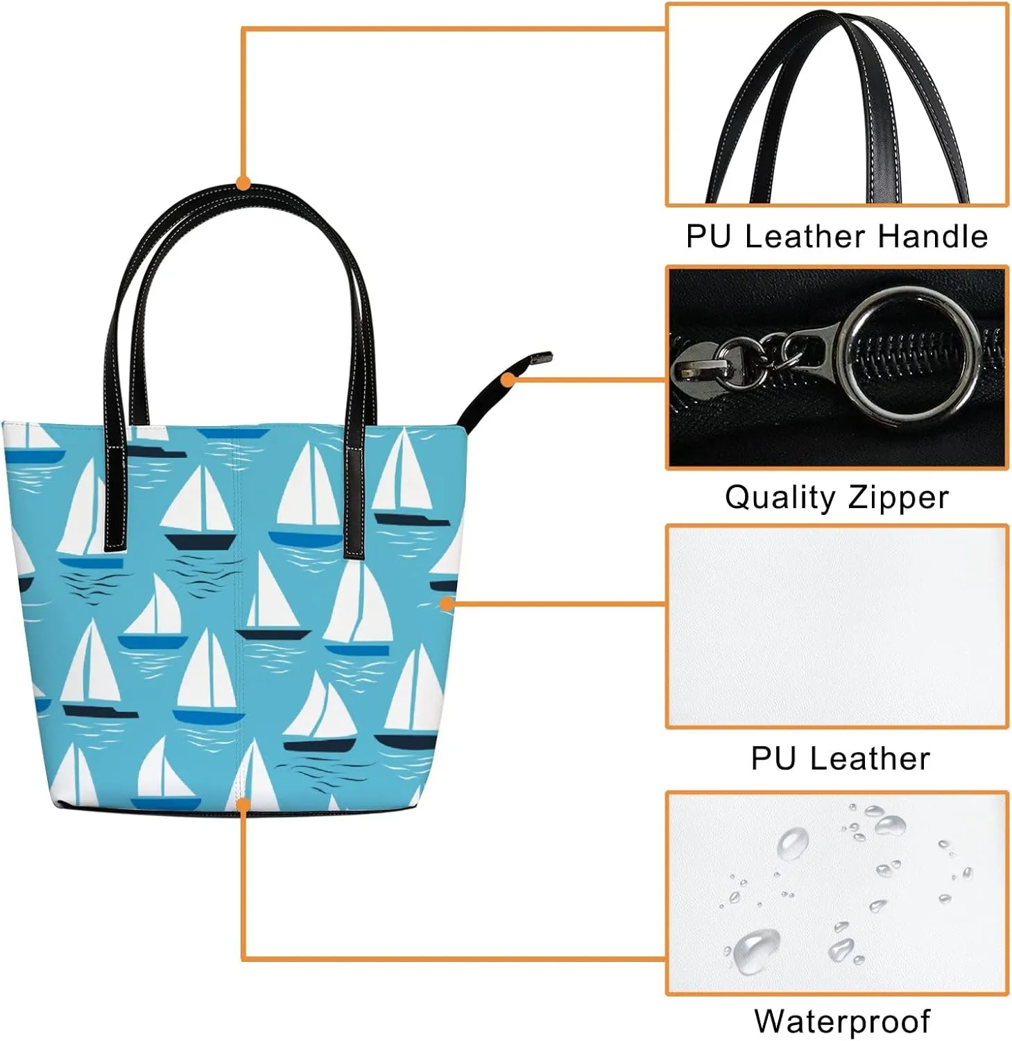 Tote Bag for Women PU Leather Handbags Women's Crossbody Handbags Work Tote Bags for Women Coachbags Tote Bag with Zipper