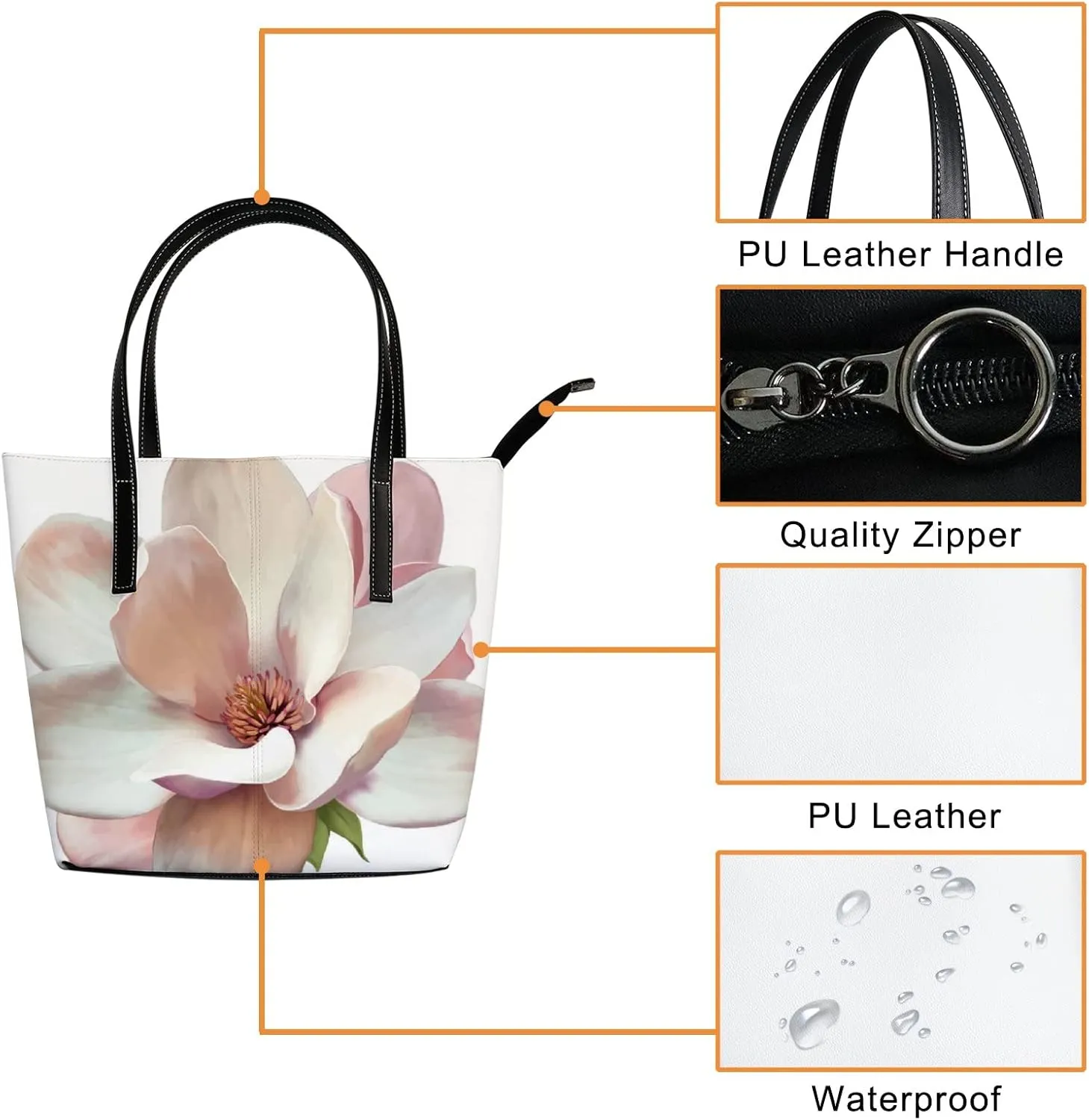 Tote Bag for Women PU Leather Handbags Women's Crossbody Handbags Work Tote Bags for Women Coachbags Tote Bag with Zipper