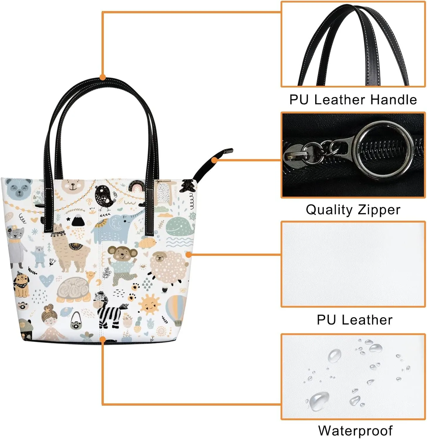 Tote Bag for Women PU Leather Handbags Women's Crossbody Handbags Work Tote Bags for Women Coachbags Tote Bag with Zipper