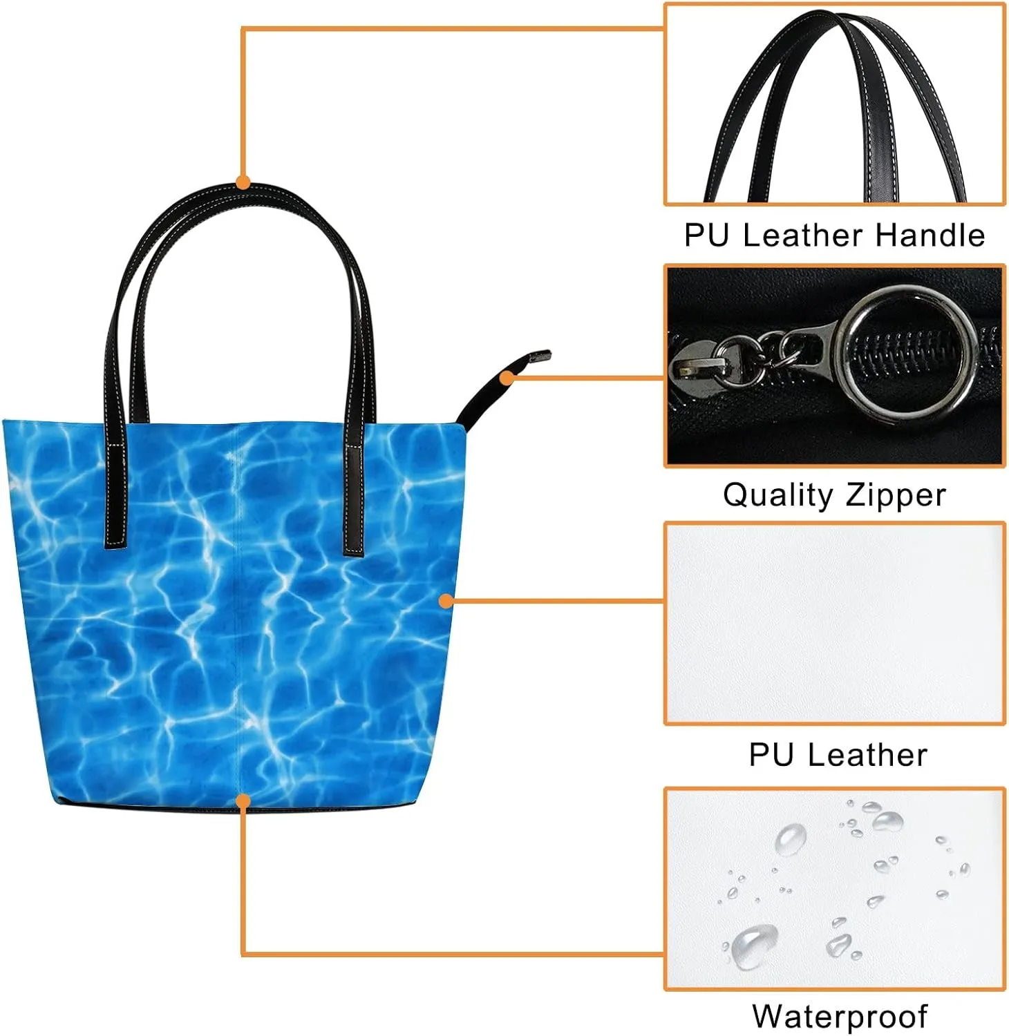 Tote Bag for Women PU Leather Handbags Women's Crossbody Handbags Work Tote Bags for Women Coachbags Tote Bag with Zipper