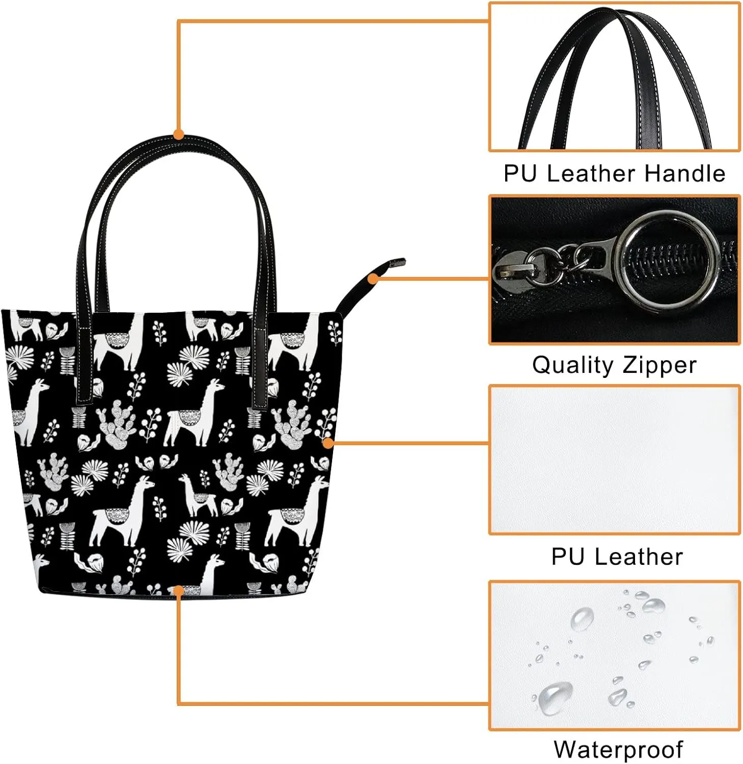 Tote Bag for Women PU Leather Handbags Women's Crossbody Handbags Work Tote Bags for Women Coachbags Tote Bag with Zipper