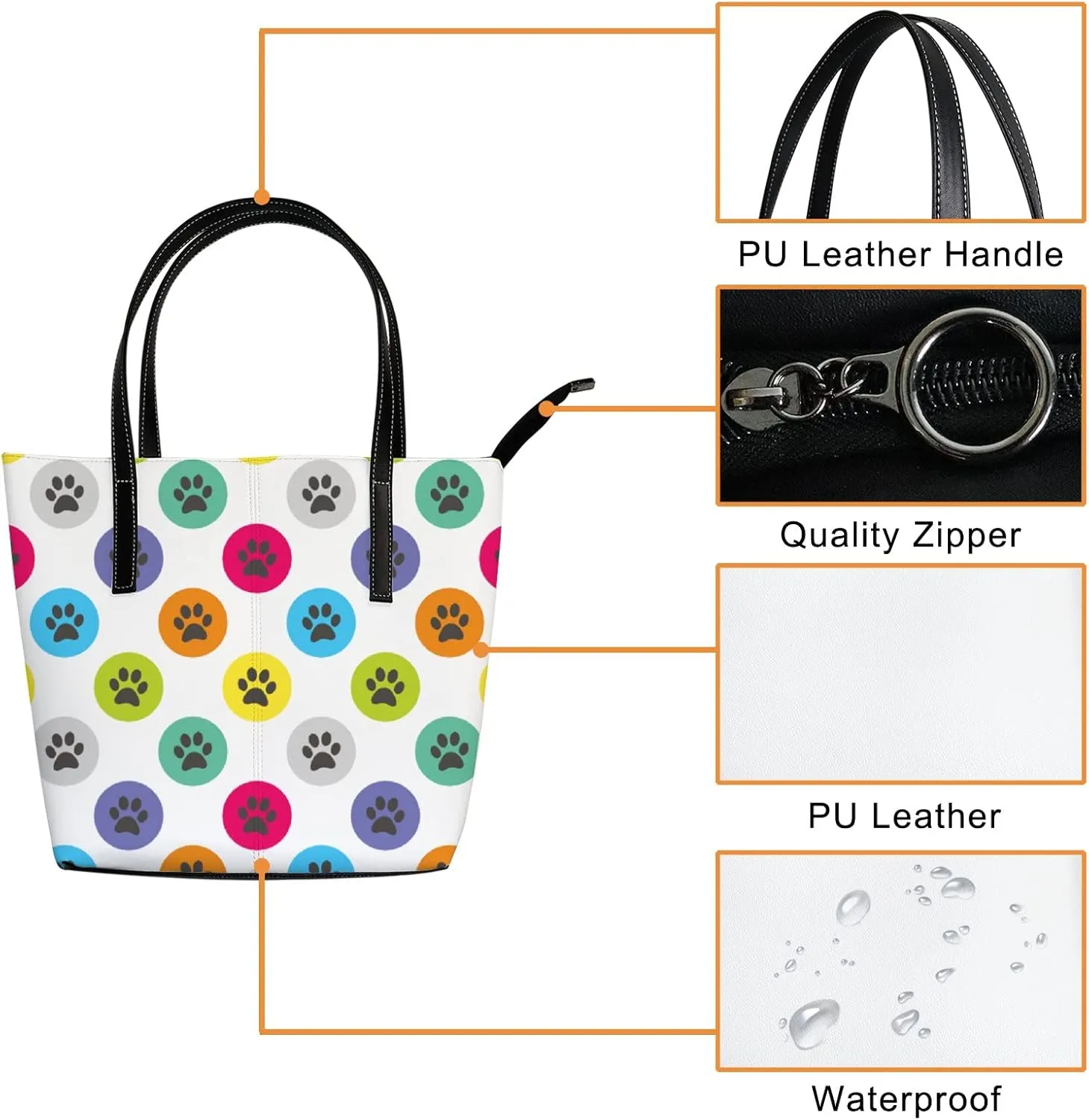 Tote Bag for Women PU Leather Handbags Women's Crossbody Handbags Work Tote Bags for Women Coachbags Tote Bag with Zipper