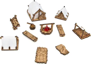 TowerRex Adventurers Camp D&D Terrain, Furniture Scatter Terrain for 25mm 32mm 28mm Miniatures, DND Accessories for Dungeons & Dragons, Pathfinder, Warhammer, Wargaming Tabletop Battle Mat