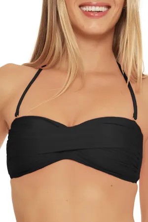 Trina Turk Women's Monaco Bandeau Bikini Top, Adjustable, Tie Back, Swimwear Separates