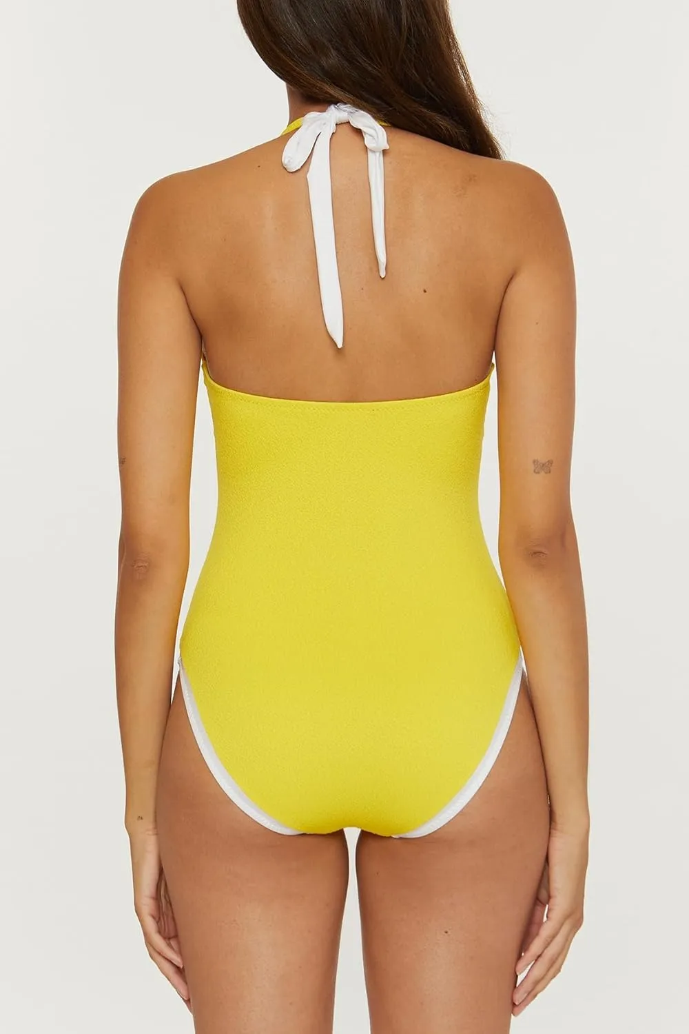 Trina Turk Women's Standard Courtside One Piece Swimsuit, Plunge Neck, Keyhole, Cut Out, Bathing Suits