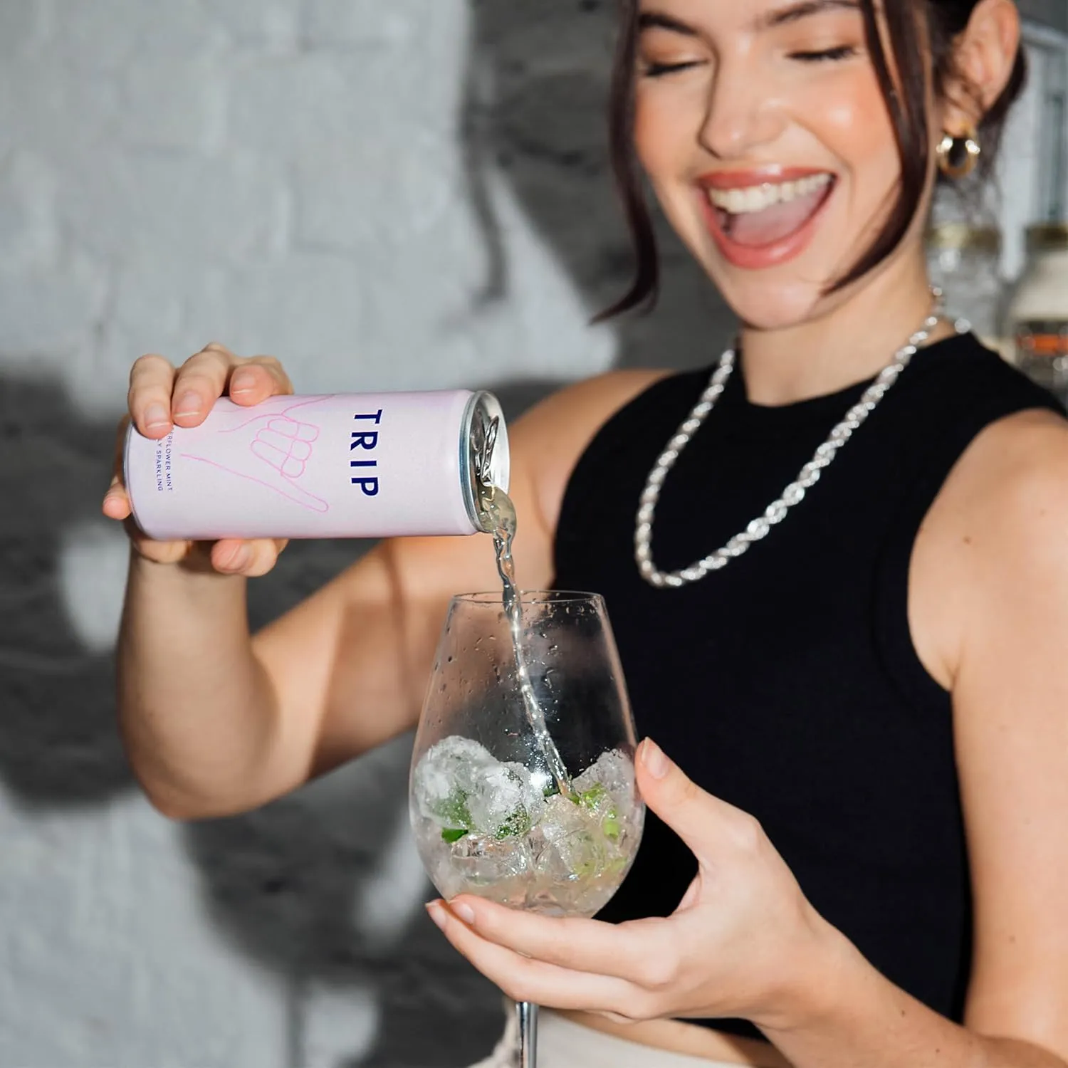 Trip Mindful Blend, Lightly Sparkling Adaptogen Seltzer, Mocktail w/ 120mg Magnesium Citrate with Ashwagandha, Lions Mane & L Theanine, No Added Sugar, Vegan, Elderflower Mint, 12 Oz, 12Pk