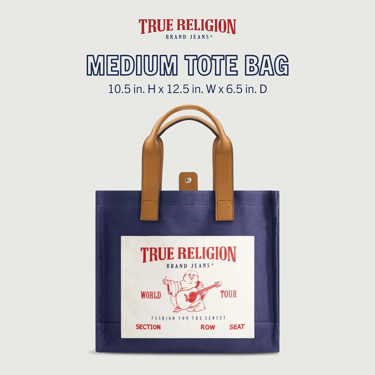 True Religion Tote, Women's Medium Travel Shoulder Bag with Adjustable Strap