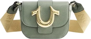 True Religion Women's Crossbody Bag, Mini Flap Adjustable Shoulder Handbag with Horseshoe Logo