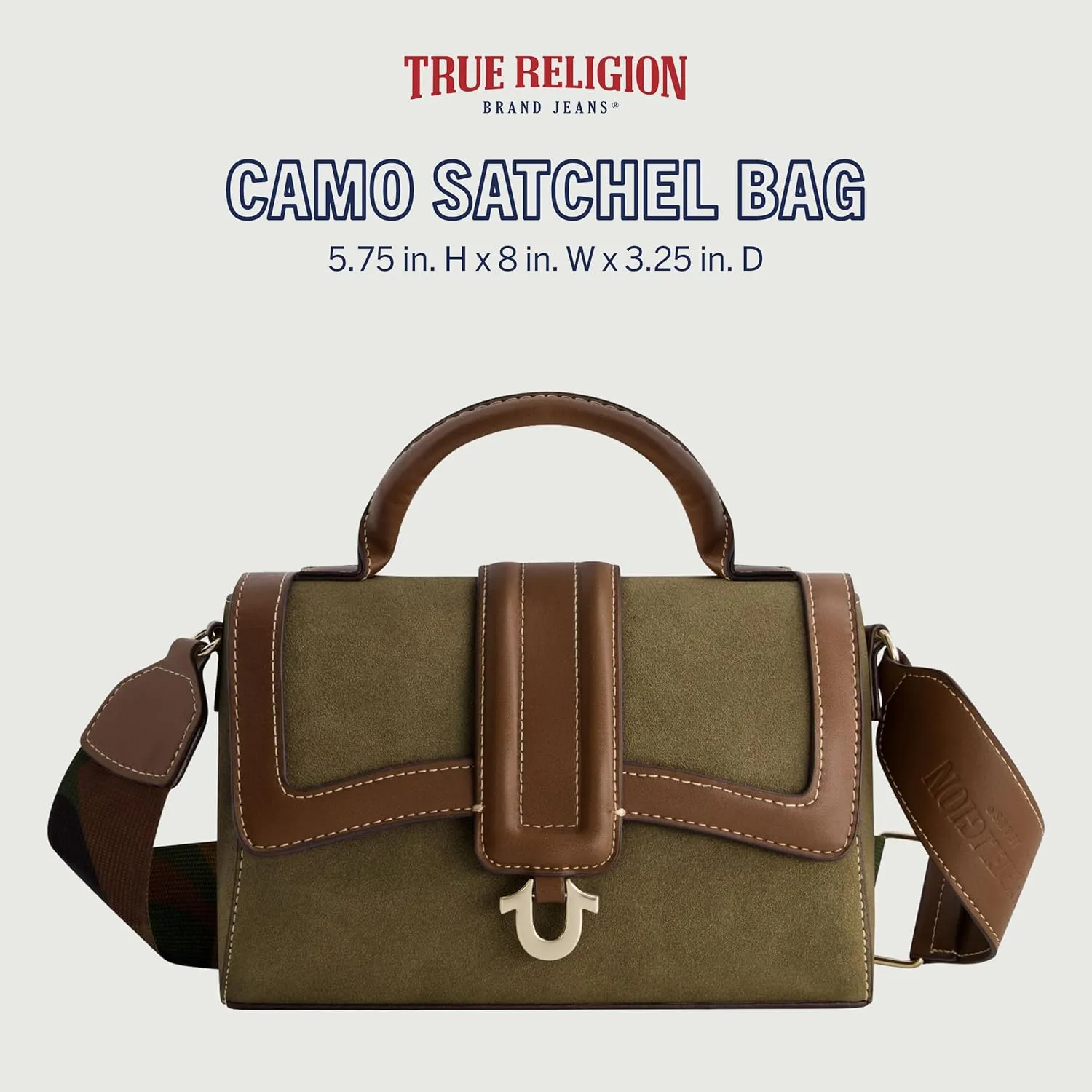 True Religion Women's Satchel Bag, Mini Crossbody Purse Handbag with Adjustable Shoulder Strap