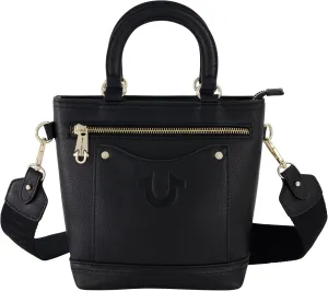 True Religion Women's Shoulder Bag, Adjustable Crossbody Handbag with Horseshoe Logo Zipper