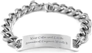 Unique Aeronautical engineer Gifts, Keep Calm and Let the, Cool Graduation Cuban Chain Bracelet Gifts For Friends From Friends, Aerospace engineer gifts, Aviation engineer gifts, Pilot gifts, Airplane