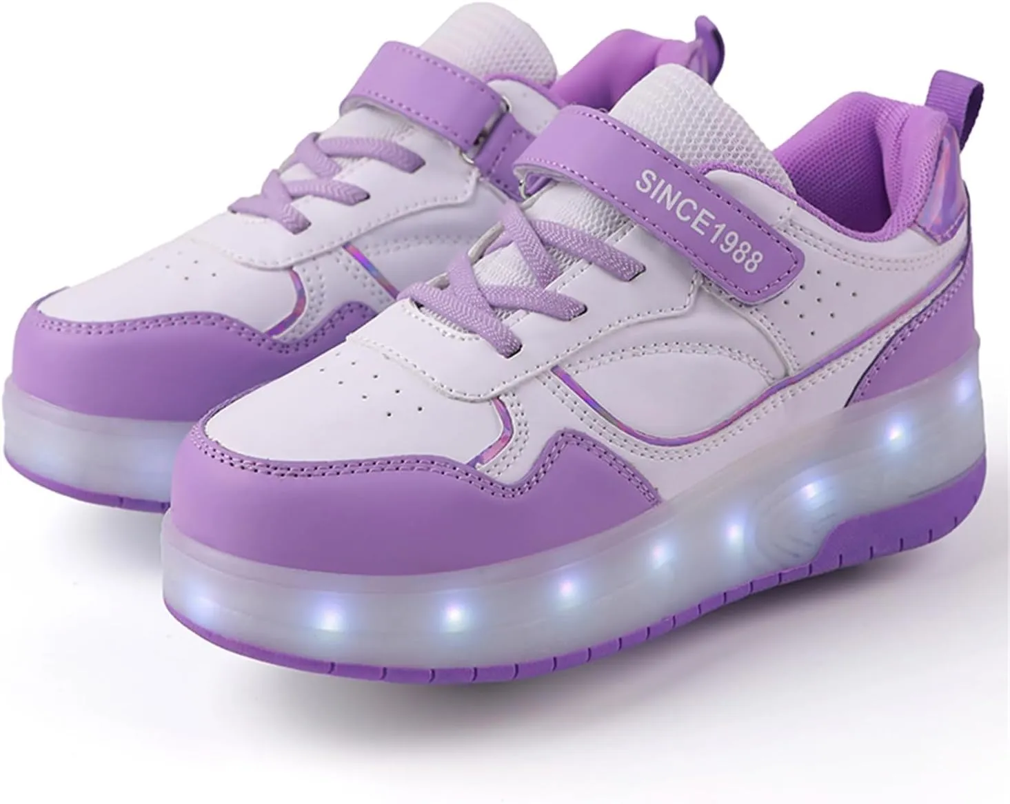 Unisex Roller Shoes Kids Sparkling Wheels Shoes Girls Light up Roller Skates Sneakers Boys Rechargeable Flashing Sneakers for Gift