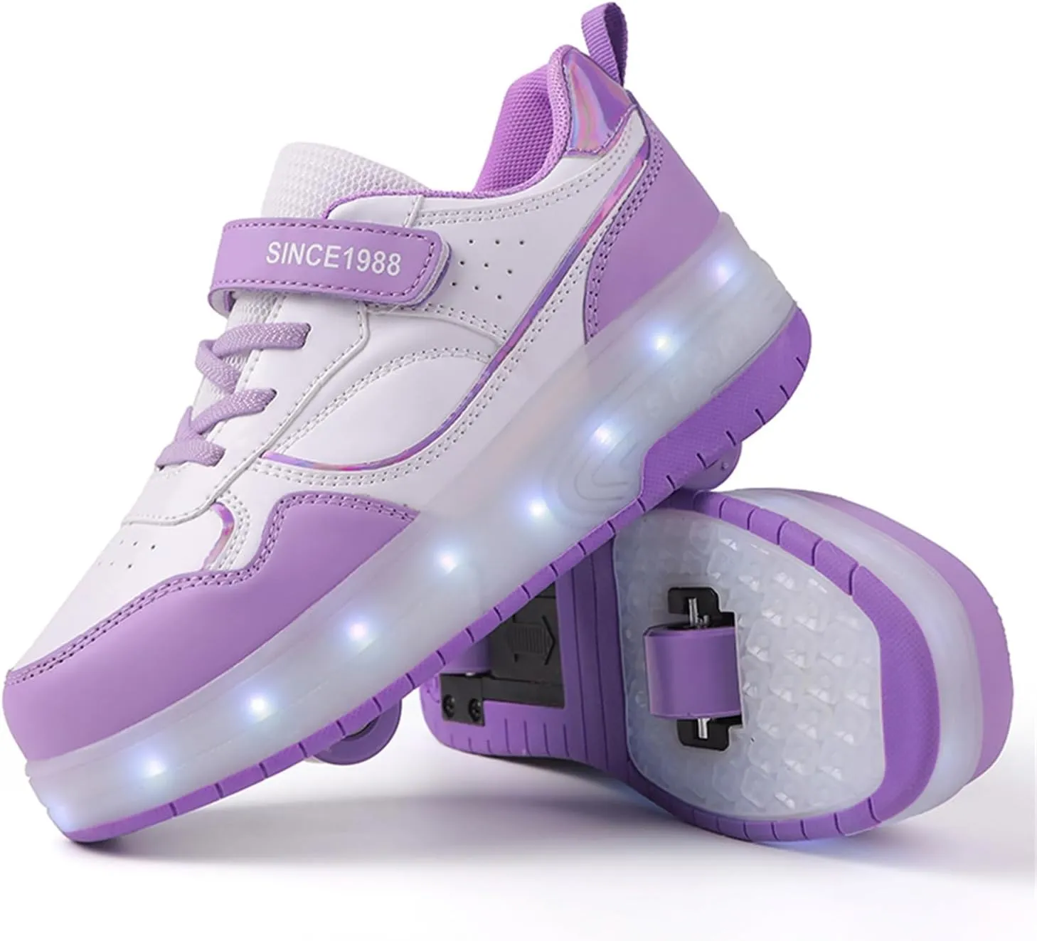 Unisex Roller Shoes Kids Sparkling Wheels Shoes Girls Light up Roller Skates Sneakers Boys Rechargeable Flashing Sneakers for Gift