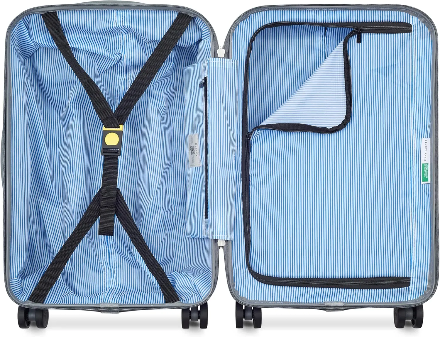 United Colors of Benetton UCB Hardside Luggage with Spinner Wheels, Steel Grey, Carry-On 19 Inch