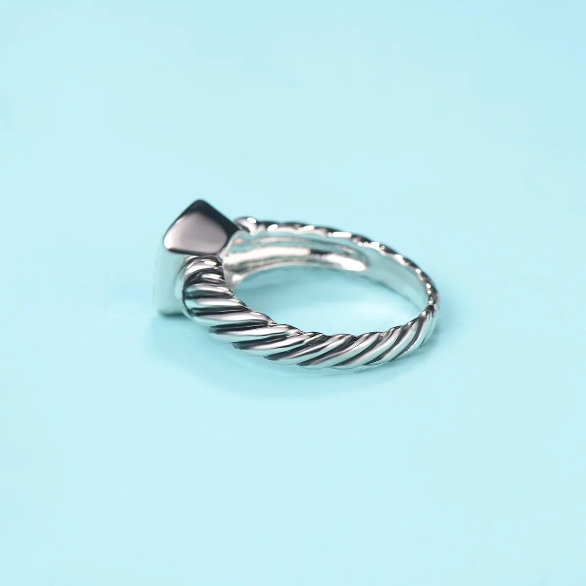 UNY Jewel Twisted Cable Wire Petite CZ Ring Designer Inspired Fashion Brand Christmas Valentine Women Dupes Jewelry Gift