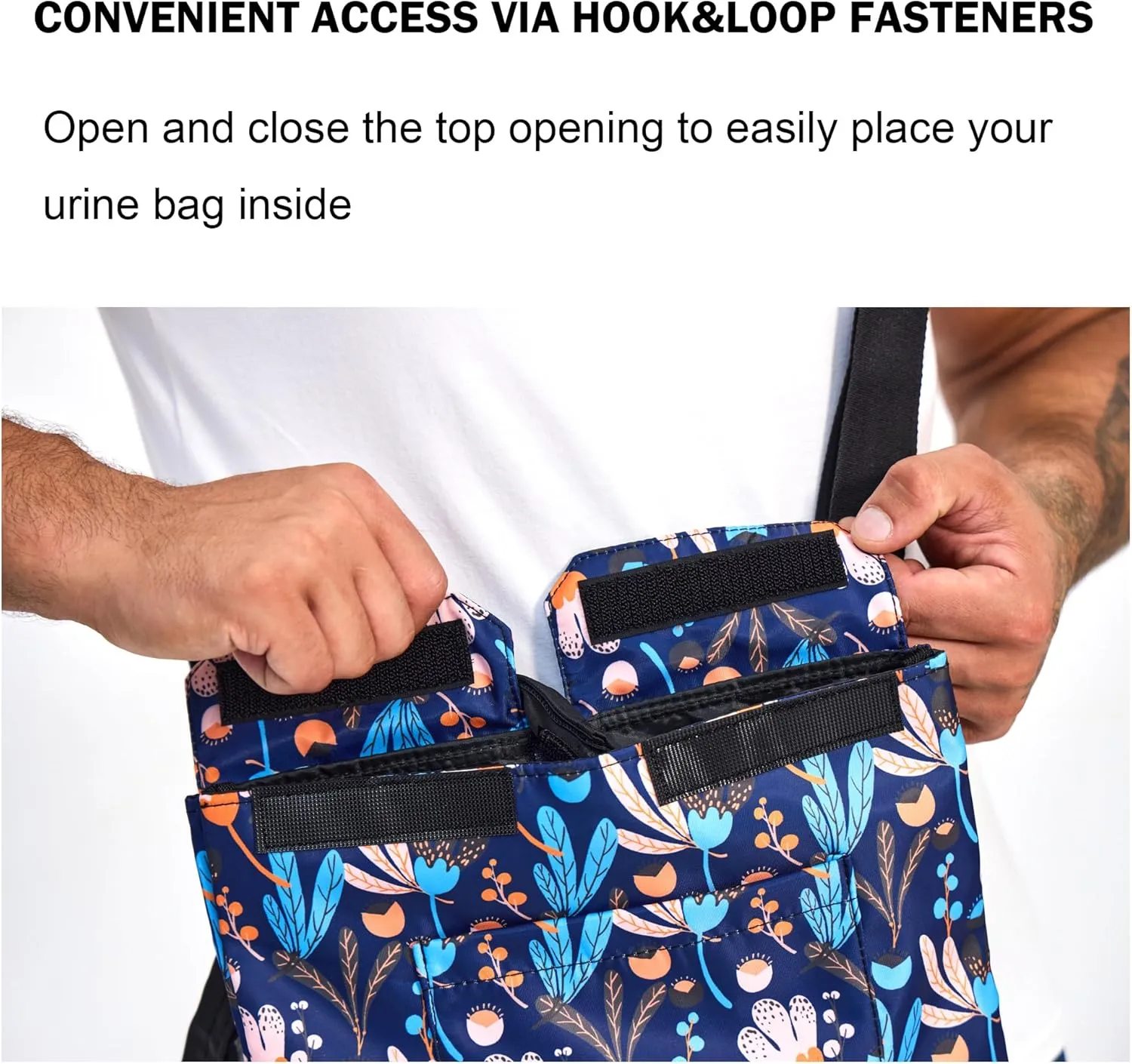 Urine Drainage Bag Holder Catheter Pipe Cover,Foley Catheter Abdominal Drain Conceal Holder with Adjutable Strap