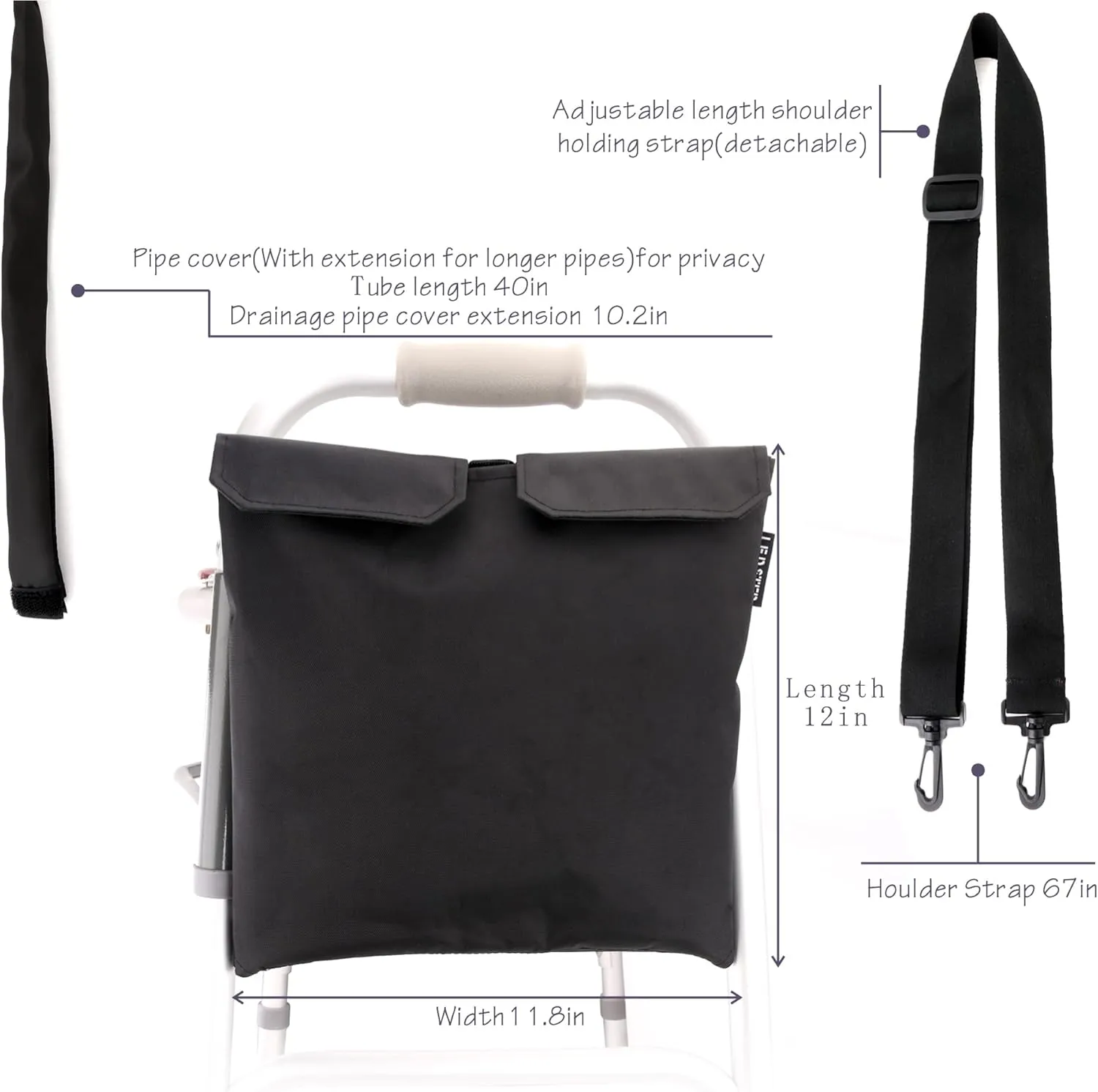 Urine Drainage Bag Holder,Catheter Bag Covers Catheter and Urostomy Travel Medical Supplies Bag with Storage Pockets & Adjustable Strap Internal Fixation Buckle