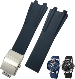 VELORE 26mm Rubber Steel Folding Buckle Watch Band Fit for Ulysse Nardin Blue Black Brown Sport Waterproof Strap accessories