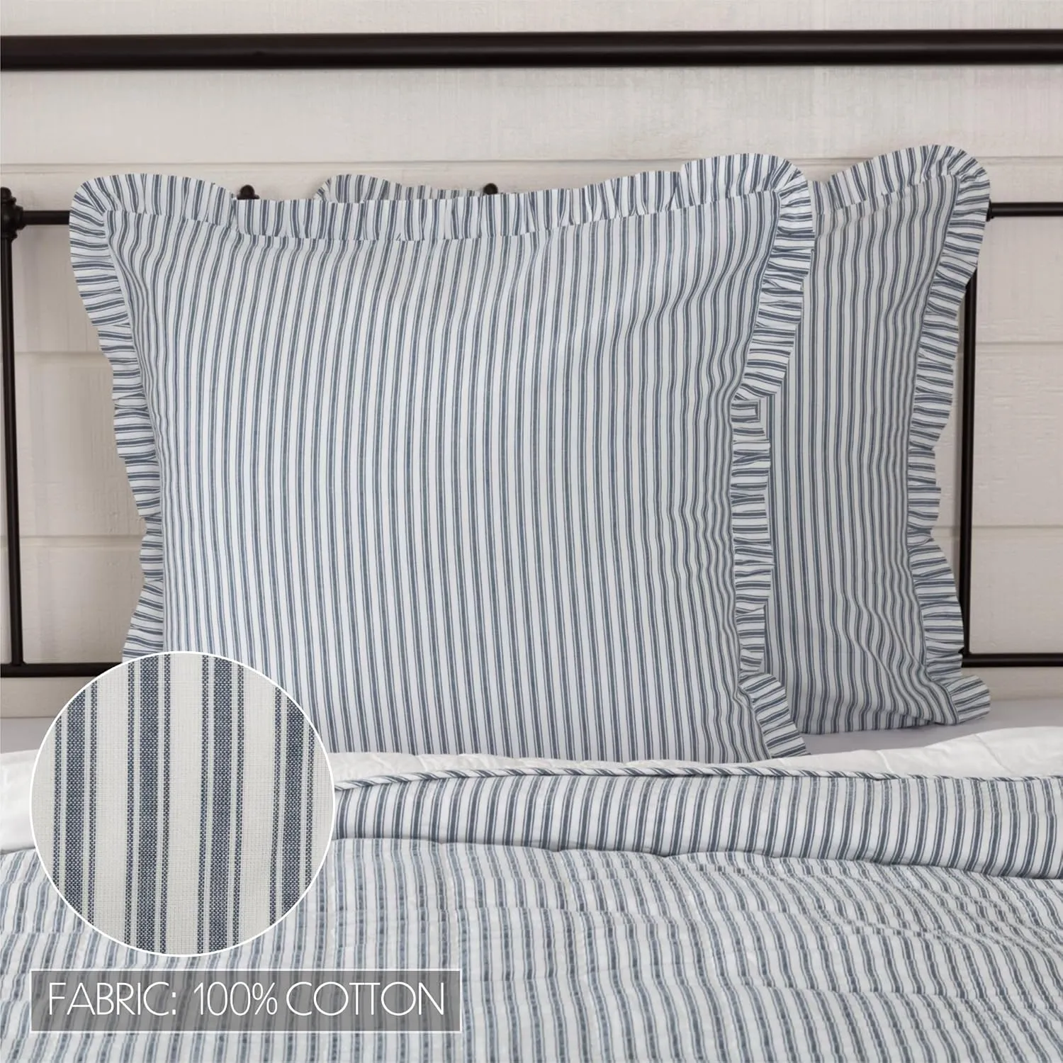 VHC Brands Sawyer Mill Blue Bedding Accessory, Euro Sham 26x26