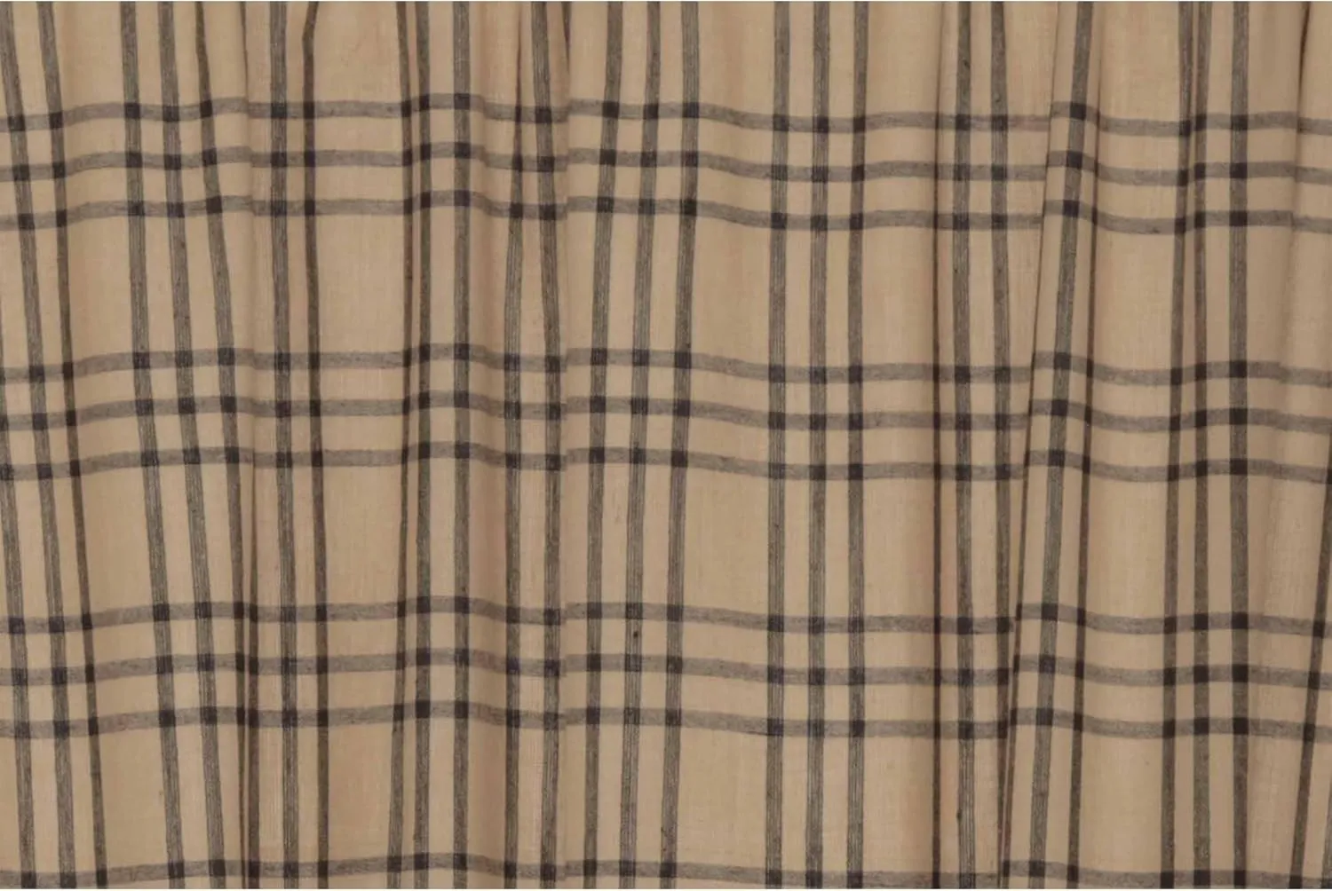 VHC Brands Sawyer Mill Plaid Cotton Farmhouse Curtains Rod Pocket Tie Back(s) Door Panel 72 Inches Length, Charcoal Black