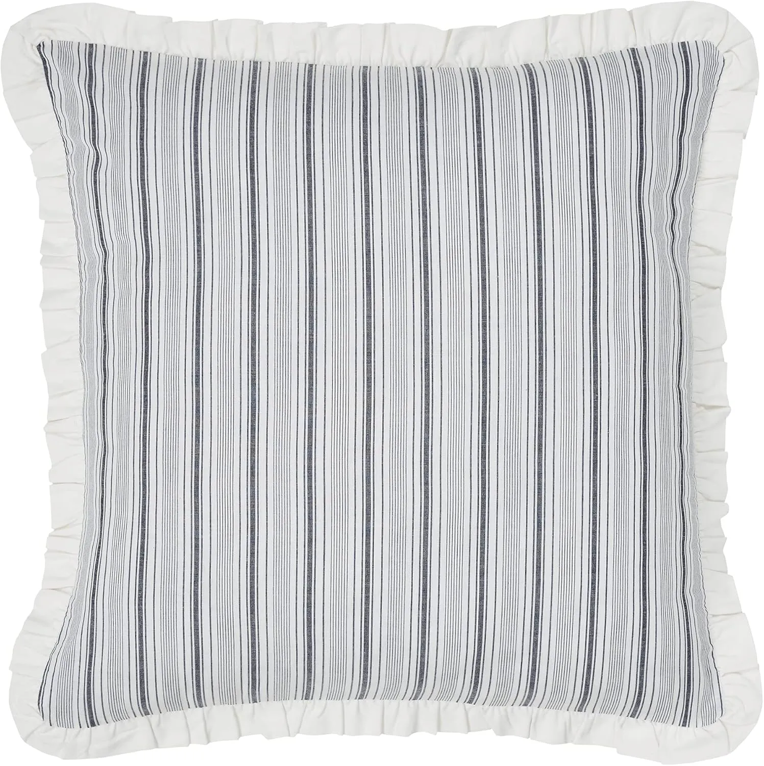 VHC Brands, Sawyer Mill Ruffled Euro Sham, Black 26x26