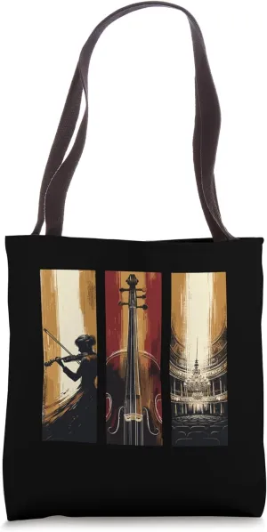Vintage Classical Women Violinist Concert Symphony Tote Bag