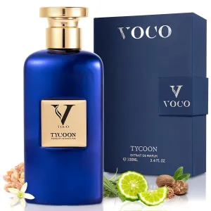 VOCO TYCOON, Perfume for Men (Extrait de Parfum: Powerful & Concentrated Men Cologne) 3.4 FL.Oz (100ml), Luxury Perfume, Parfum Made in France with Notes of Bergamot, Nutmeg, Amber, Incense, Musk