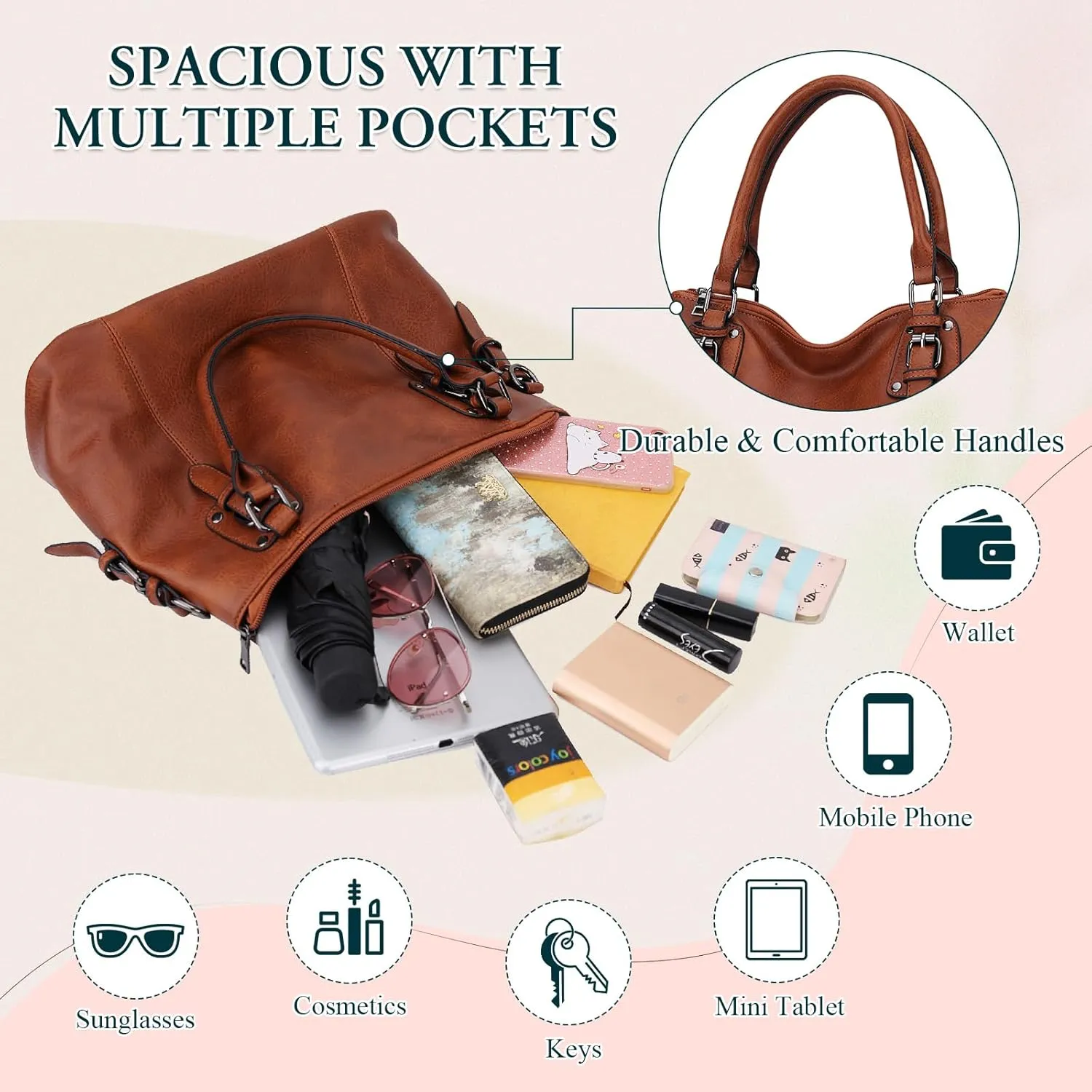 VX VONXURY Hobo Bag for Women, Tote Bag Shoulder Crossbody Bags Satchel Purses for Women