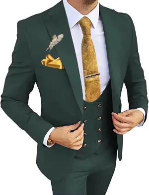 Wangyue 3 Piece Men's Suits Slim Fit Suits for Men Double Breasted Suit Men Wedding Prom Suits