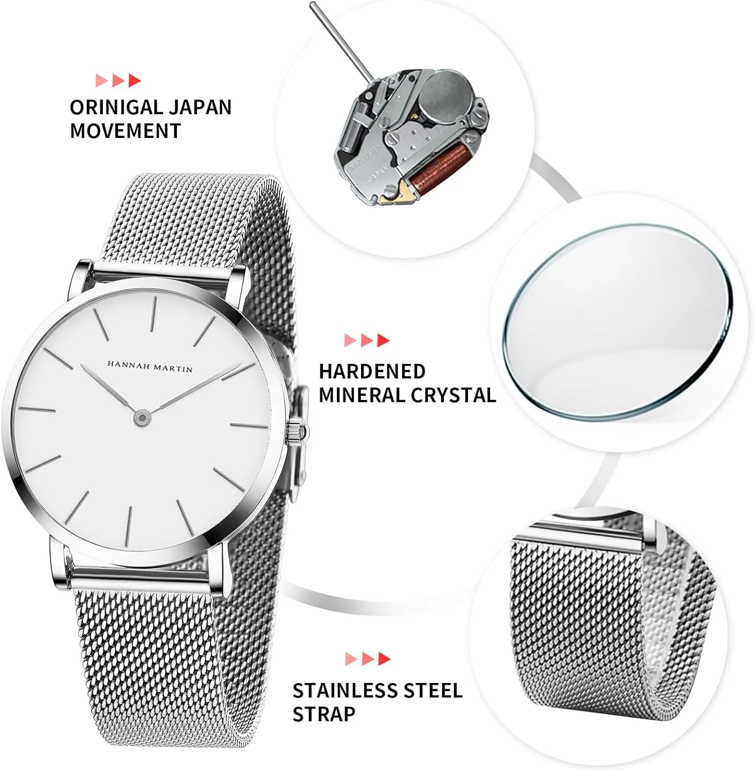 Watches for Women Waterproof Ladies Analog Quartz Wrist Watches Stainless Steel Band Fashion Dainty Female Watch Luxury Bracelet Diamond