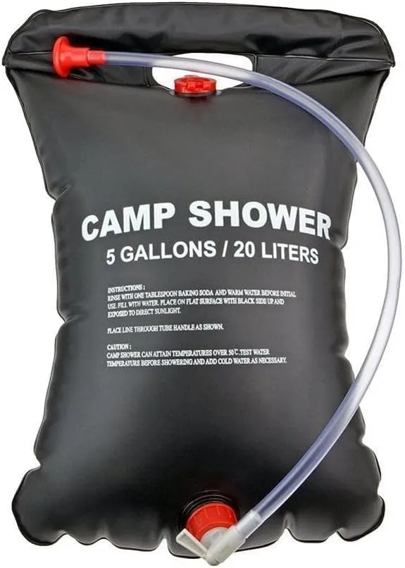 Water Bags 20L Outdoor Camping Hiking Solar Shower Bag Heating Camping Shower Climbing Hydration Bag Hose Switchable Shower Head