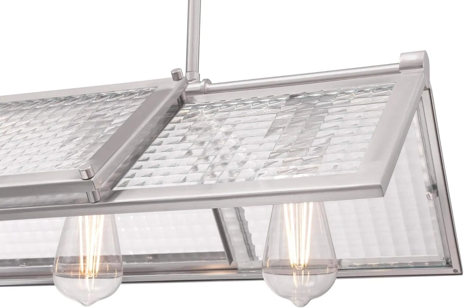 Westinghouse 6577300 Finn Four-Light Indoor Chandelier, Brushed Nickel Finish with Clear Waffle Glass