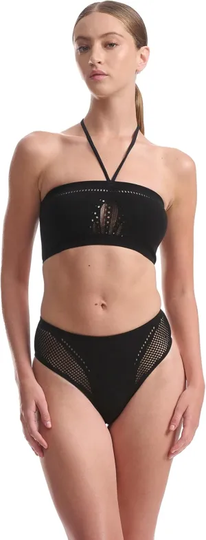 Wolford Zone Beach Bra Bandeau for Women Swimwear Bikini Top Halter Neckline Shaping Technology Gold Signature Hardware